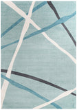 City Abstract Lines Rug Blue