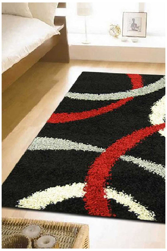 Cosmo Collection 2290 Black Red And White Rug