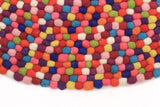 Gumball Felted Wool Unique Textured Ball Design Round Rug Multi - Cheapest Rugs Online - 2
