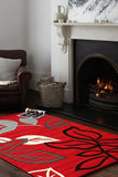 Icon Stunning Thick Leaf Rug Red