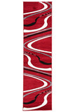 Icon Ultra Modern Swirl Runner Rug Red