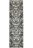 Icon Stunning Zebra Pattern Rug Black Off White