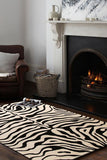 Icon Stunning Zebra Pattern Rug Black Off White