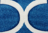 Icon Large Modern Trellis Runner Rug Blue