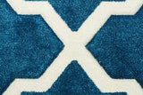 Icon Cross Hatch Modern Runner Rug Blue