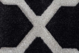 Icon Cross Hatch Modern Runner Rug Charcoal