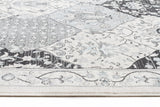 Jewel Panel Design 802 Blue Navy Bone Runner Rug
