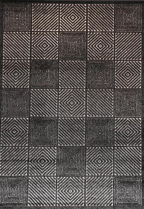 Cario Checkered Square Print Black Cream