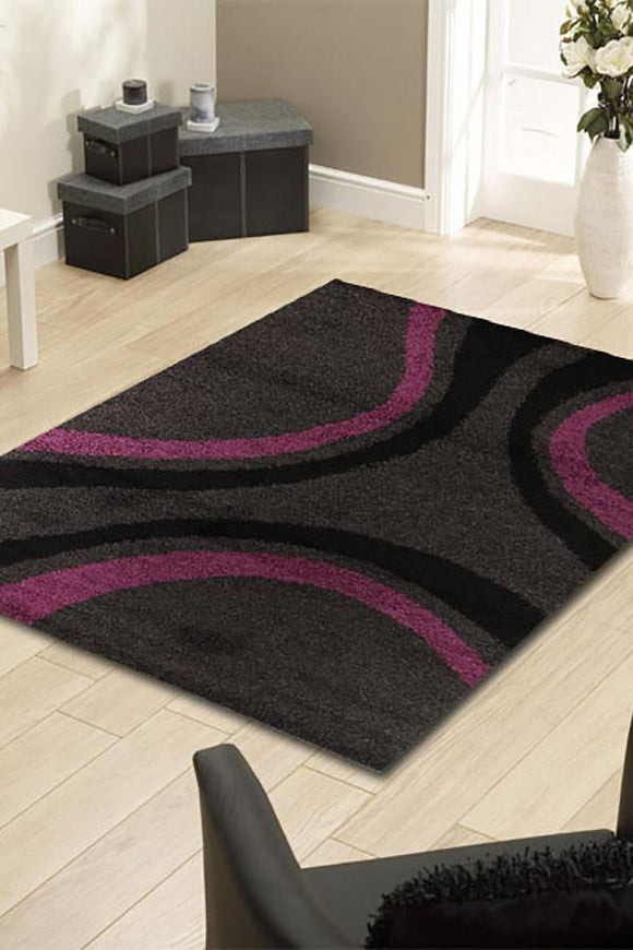Notes Collection 3 Charcoal And Purple Rug