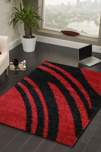 Notes Collection 4 Red And Black Rug