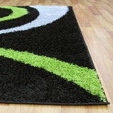 Notes Collection 7 Black And Green Rug