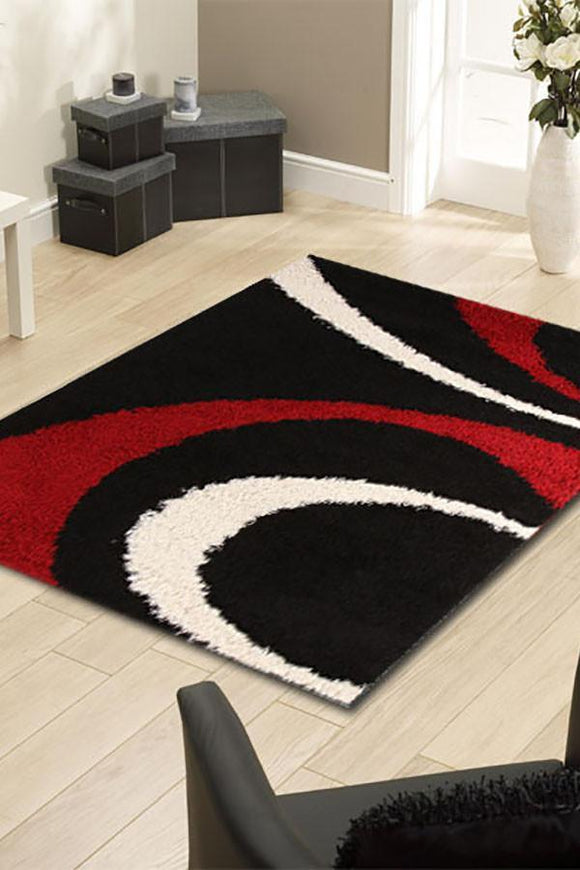 Notes Collection 7 Black And Red Rug