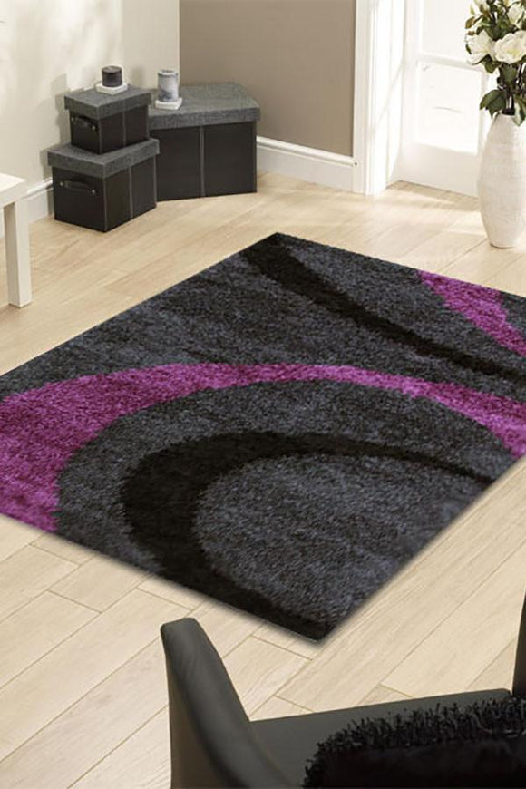 Notes Collection 7 Charcoal And Purple Rug