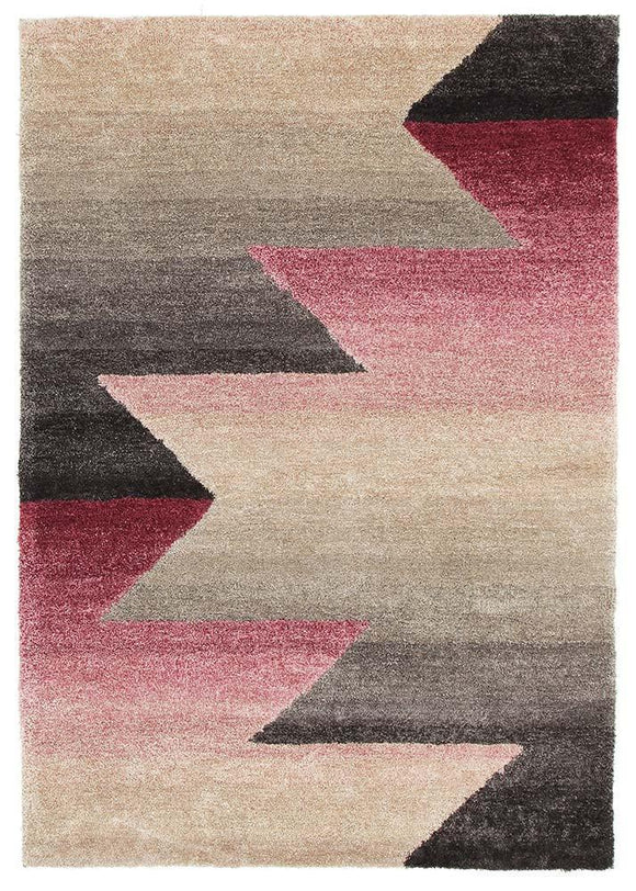 Prism Penny Pink Grey Textured Multi Coloured Rug