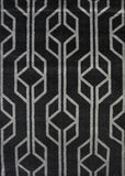 Chelsea Black Geometric Ikat Modern Rug