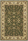 Sydney Collection Classic Rug Green with Ivory Border