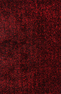Venice Black and Red Shaggy Rug