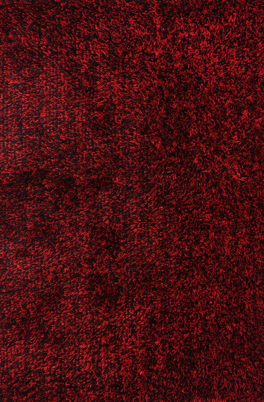 Venice Black and Red Shaggy Rug